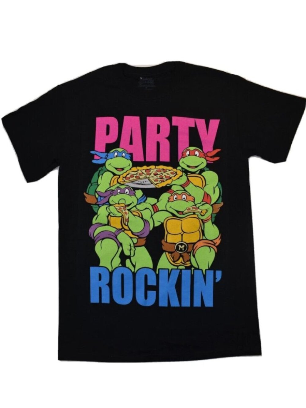 Teenage Mutant Ninja Turtles Mens TMNT Party Rockin' Black Shirt New Small